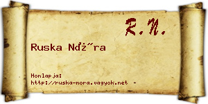Ruska Nóra névjegykártya